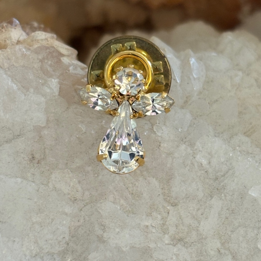 Vintage Rhinestone Angel Brooch/Pin - Picture 3 of 5
